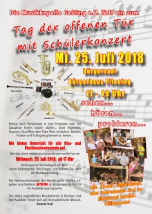 Flyer Tag der offenen Tür mit Schülerkonzert